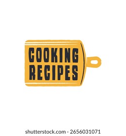 Logo de Recetas de Cocina. Logotipo de recetas de cocina sencillas para la marca culinaria, el blog de alimentos, el embalaje o el diseño de cocinas. Ilustración vectorial.