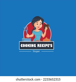 Cooking recipe's vector mascot logo template.