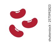 Cooking red kidney beans icon silhouette vector illustration design on white background.