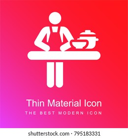 Cooking red and pink gradient material white icon minimal design