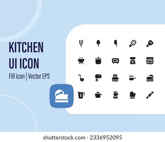 Cooking related line icon set. Pot, pan and kitchen utensils linear icons. Cooking recipe outline vector signs and symbols collection.