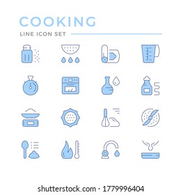 Cooking related set color line icons