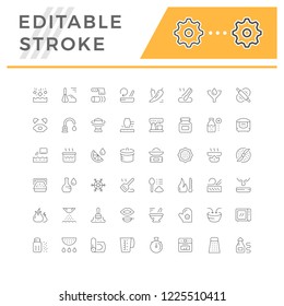 Cooking related set line icons