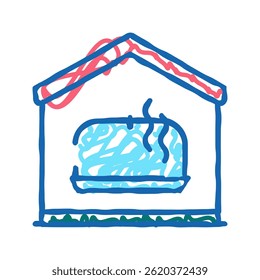 cooking remote training doodle icon sketch vector. cooking remote training sign. isolated symbol illustration