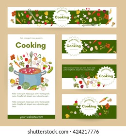 Cooking restaurant menu cooking template cookbook hand drawn vector illustration 