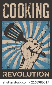 Revolutionäre Kochen-Retro-rustikales Plakat