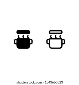 Cooking Rice, Hot Icon Vector