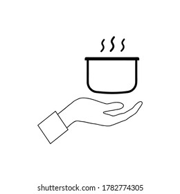 cooking rice icon vector illustration logo template
