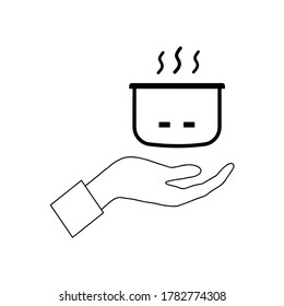 cooking rice icon vector illustration logo template