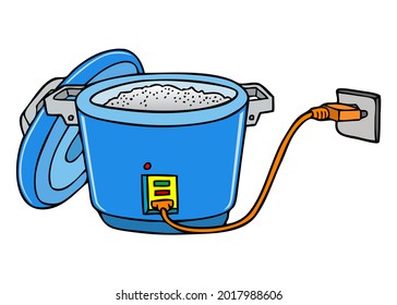 cooking rice vector illustration,isolated on white background,top view