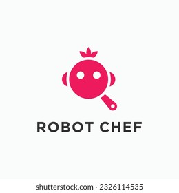 diseño del logotipo del robot de cocina ilustración del vector de silueta