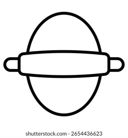 icono de rollo de cocina Vector de letrero plano de contorno blanco y negro