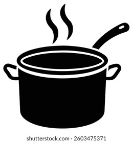 Cooking Saucepan Steam Icon Vector Art Illustration
