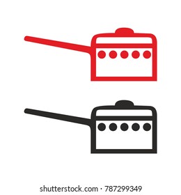 Cooking saucepan vector icon sign symbol   pot kitchenware design element for web and print