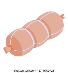 Icono de salchichas de cocina. Isométrico icono vectorial de salchichas de cocina para diseño web aislado en fondo blanco