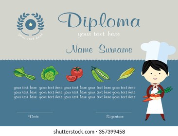 Cooking school Kids Diploma certificate