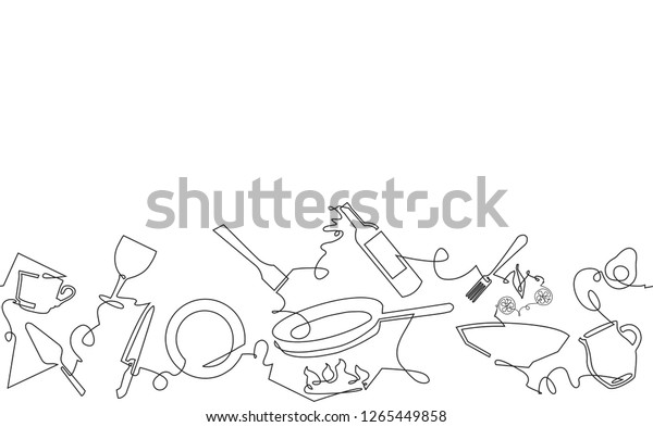 Image Vectorielle De Stock De Motif De Cuisine Harmonieux Arriere Plan Avec 1265449858