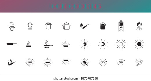 Cooking set Icon vector graphic, template, good forr illustration, eps 10