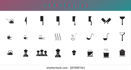Cooking set Icon vector graphic, template, good forr illustration, eps 10