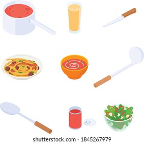 Cooking set. Isometric vector illustration in flat design. 