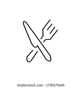 Cooking set line icon : spoon and fork