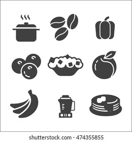 cooking set on white background