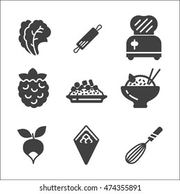 cooking set on white background