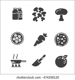 cooking set on white background