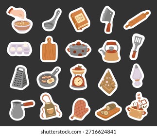 Cooking set in scandinavian style for kitchen tools supporting home food preparation and crafting projects suitable learning daily practices equipment selection activities