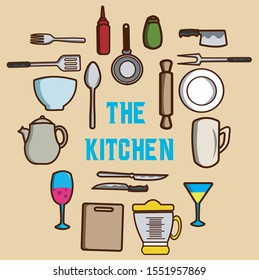 cooking set vector food and kitchen set