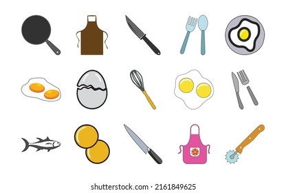 cooking set vector type icon