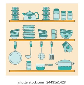 cooking sets vector - eps 10