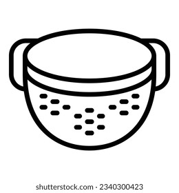 Cooking sieve icon outline vector. Kitchen strainer. Colander utensil