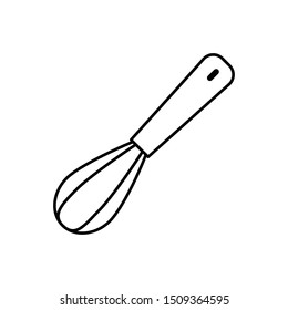 Cooking sign. line icon Egg whisk isolated on white background. Food preparation symbol. icon. Vector