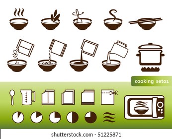 Cooking Signs, For Manuals On Packing. Instructions Infographic