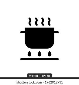 Cooking Silhouette icon vector, illustration logo template in trendy style. Suitable for many purposes.
