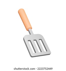 cooking spatula 3d icon. Cooking utensils for cooking. Isolated object on transparent background