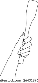 Espátula de cozinha na ilustração de vetor de arte de linha de mão