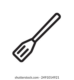 Cooking spatula icon Black line art vector logo