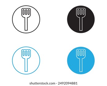 Cooking spatula icon black and white vector outline sign