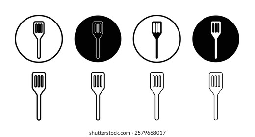 Cooking spatula icon Outline thin set pack series