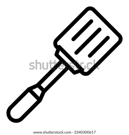Cooking spatula icon outline vector. Kitchen utensil. Wish fork