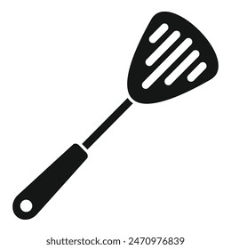 Cooking spatula icon simple vector. Cutlery grill tool. Hole shape