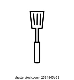 Cooking spatula icon Thin line art isolated