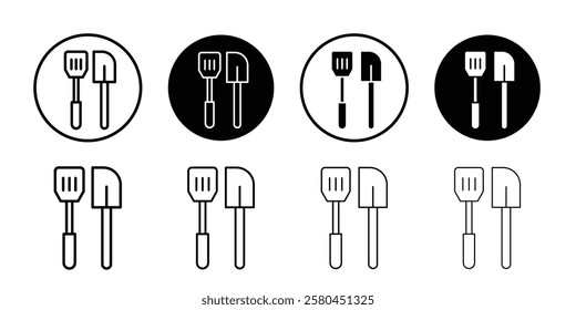 Cooking spatula icon Vector logo outline