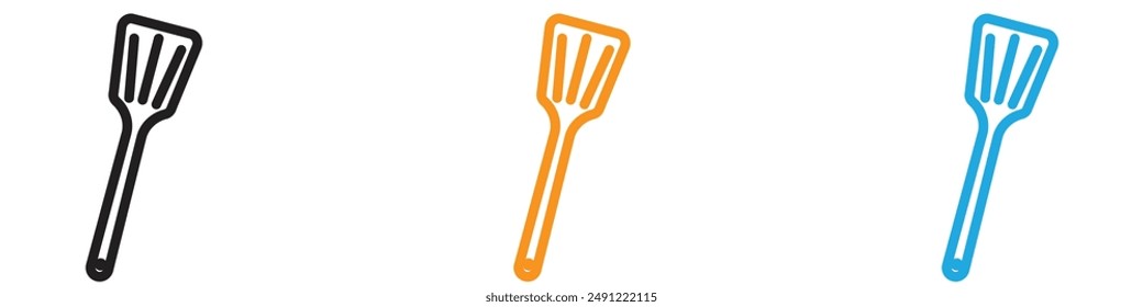 Cooking spatula vector logo set collection for web app ui