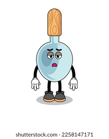 cooking spoon cartoon with fatigue gesture , character design
