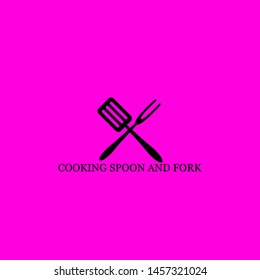cooking spoon and fork icon sign signifier vector