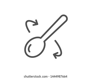 Cooking spoon line icon. Cutlery sign. Food mix symbol. Quality design element. Linear style cooking spoon icon. Editable stroke. Vector