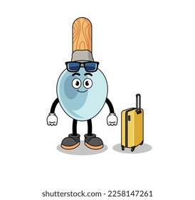 cooking spoon mascot doing vacation , character design